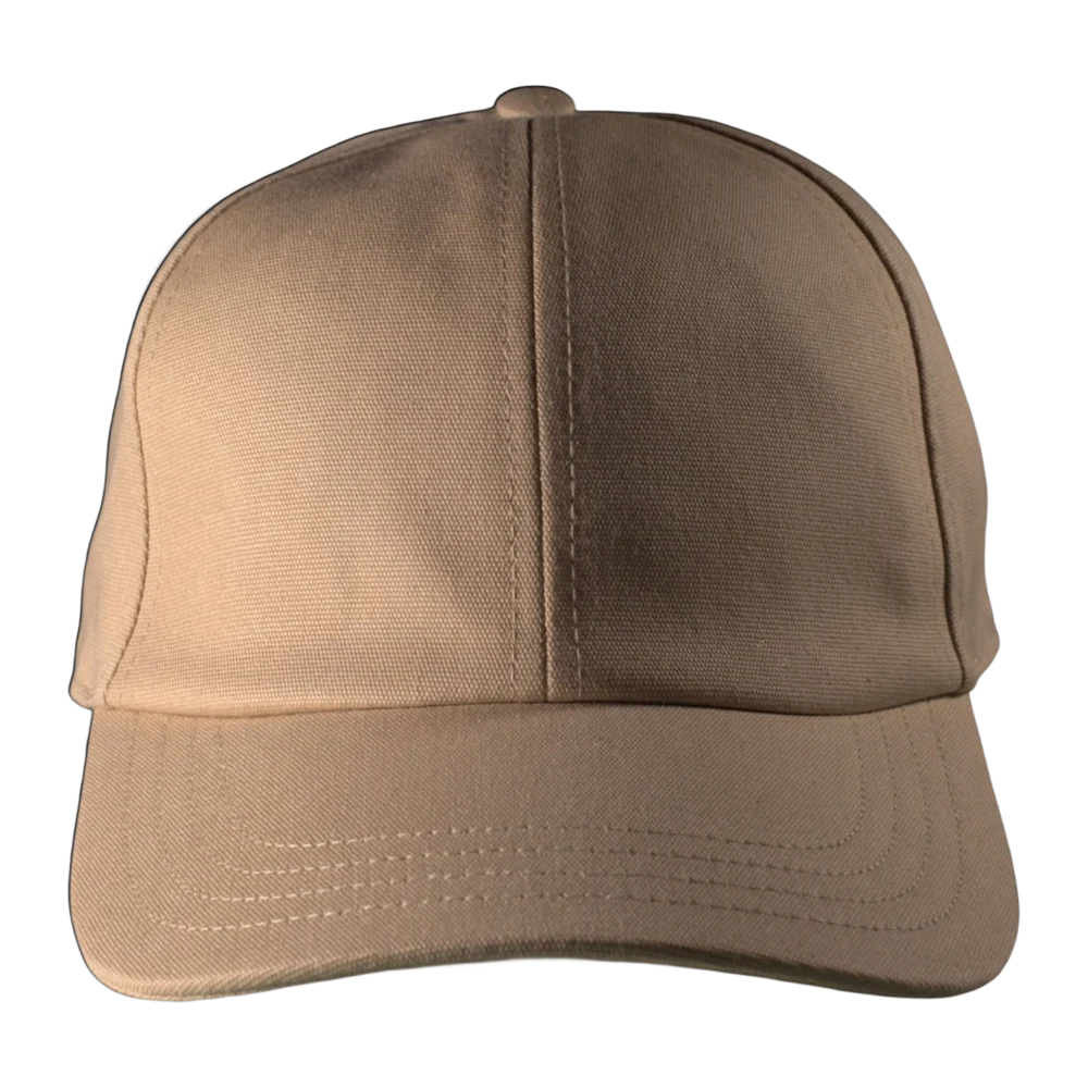 Cappello baseball NSOC beige in cotone organico, vista frontale senza logo